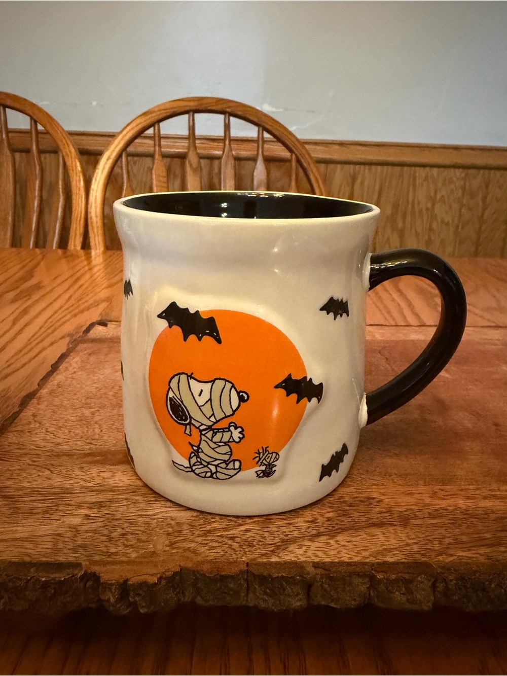 Peanuts x Rae Dunn Snoopy “Happy Halloween” Mummy Coffee Mug 2024 Double Sided